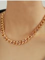thumb Brass Hollow Geometric Chain Hip Hop Necklace 2