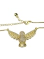 thumb Brass Rhinestone Owl Dainty Necklace 2