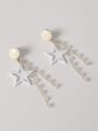 thumb Brass Enamel Five Pointed Star Crystal Tassel Trend Korean Fashion Earrings 0
