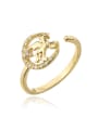 thumb Brass Cubic Zirconia Horse Vintage Band Ring 0