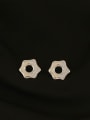 thumb Brass Cubic Zirconia Star Dainty Stud Earring 3