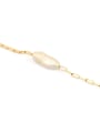 thumb Brass Freshwater Pearl Geometric Minimalist Link Bracelet 3