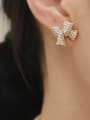 thumb Brass Cubic Zirconia Butterfly Minimalist Stud Trend Korean Fashion Earring 1