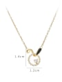 thumb Brass Imitation Pearl Rabbit Minimalist Necklace 3