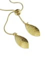 thumb Brass Smooth Leaf Minimalist Pendants  Necklace 0