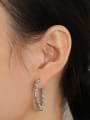 thumb Brass  Hollow Geometric Minimalist Stud Earring 1