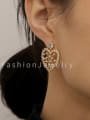 thumb Brass Cubic Zirconia Heart Vintage Drop Trend Korean Fashion Earring 1