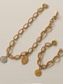 thumb Brass Hollow Geometric  chain Vintage Necklace 0