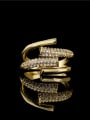 thumb Brass Cubic Zirconia Irregular Vintage Stackable Ring 2