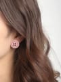 thumb Alloy Enamel Geometric Cute  Candy color asymmetry Buttons Stud Earring 1