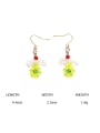 thumb Brass Synthetic Crystal Flower Cute Pure handmade Weave Earring 2