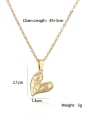 thumb Brass Cubic Zirconia Heart Minimalist Necklace 3