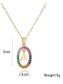 thumb Brass Cubic Zirconia Letter Trend Necklace 4