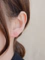 thumb Brass Cubic Zirconia Irregular Trend Round Set Stud Earring 1