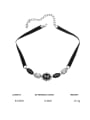 thumb Brass Cubic Zirconia Bowknot Hip Hop Necklace 2