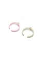 thumb Brass Enamel Heart Minimalist Band Ring 2