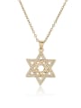 thumb Brass Cubic Zirconia  Vintage Five-pointed star Pendant Necklace 0