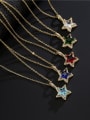 thumb Brass Glass Stone  Minimalist Five-pointed star Pendant Necklace 1