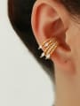 thumb Brass Cubic Zirconia Geometric Minimalist Single Earring 2