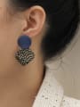 thumb Brass Cellulose Acetate Round Vintage Drop Earring 1