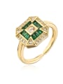 thumb Brass Cubic Zirconia Square Vintage Band Ring 1