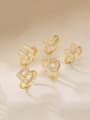 thumb Brass Cubic Zirconia Letter Minimalist Band Ring 2