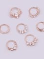 thumb Brass with Cubic Zirconia White Round Minimalist Stud Earring 3