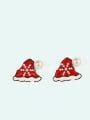 thumb Alloy Enamel Bowknot Cute Christmas   Stud Earring 1