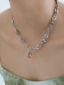 thumb Brass Imitation Pearl Water Drop Hip Hop Necklace 1