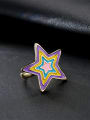 thumb Brass Enamel Five-pointed star Trend Band Ring 1