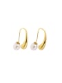 thumb Brass Imitation Pearl Geometric Vintage Hook Earring 0