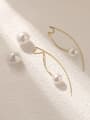 thumb Brass Imitation Pearl Tassel Minimalist Hook Trend Korean Fashion Earring 2