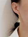 thumb Brass Shell Geometric Minimalist Hook Earring 1