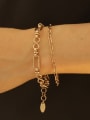thumb Brass hollow Geometric chain  Vintage  hollow chain Link Bracelet 1