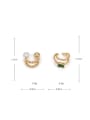 thumb Brass Glass Stone Geometric Trend Single Earring 2