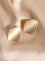 thumb Brass Smooth Square Minimalist Clip Earring 2