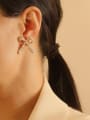 thumb Brass Cubic Zirconia Bowknot Ethnic Stud Trend Korean Fashion Earring 2
