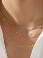 thumb Brass Bead  Minimalist Rainbow Bracelet and Necklace Set 3
