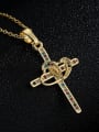 thumb Brass Cubic Zirconia Cross Vintage Necklace 1
