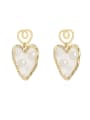 thumb Copper Imitation Pearl Heart Dainty Drop Trend Korean Fashion Earring 0