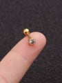 thumb Brass Cubic Zirconia Round Minimalist Stud Earring 2