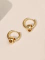 thumb Brass Cubic Zirconia Geometric Minimalist Huggie Earring 1