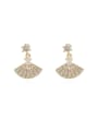 thumb Brass Cubic Zirconia Geometric Minimalist Scalloped  Drop Trend Korean Fashion Earring 0