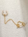 thumb Brass Imitation Pearl Heart Minimalist Single Earring 3