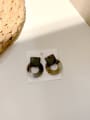 thumb Resin Geometric square and circle stitching Vintage Stud Earring 3