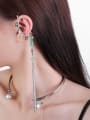 thumb Brass Natural Stone Tassel Hip Hop Single Earring(Single-Only one) 2