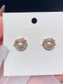 thumb Brass Cubic Zirconia Geometric Dainty Earring 0