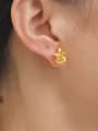 thumb Brass Geometric Knot Vintage Stud Earring 1
