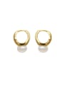 thumb Brass Imitation Pearl Geometric Minimalist Earring 0