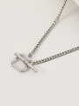 thumb Brass Hollow Geometric Minimalist Trend Korean Fashion Necklace 4
